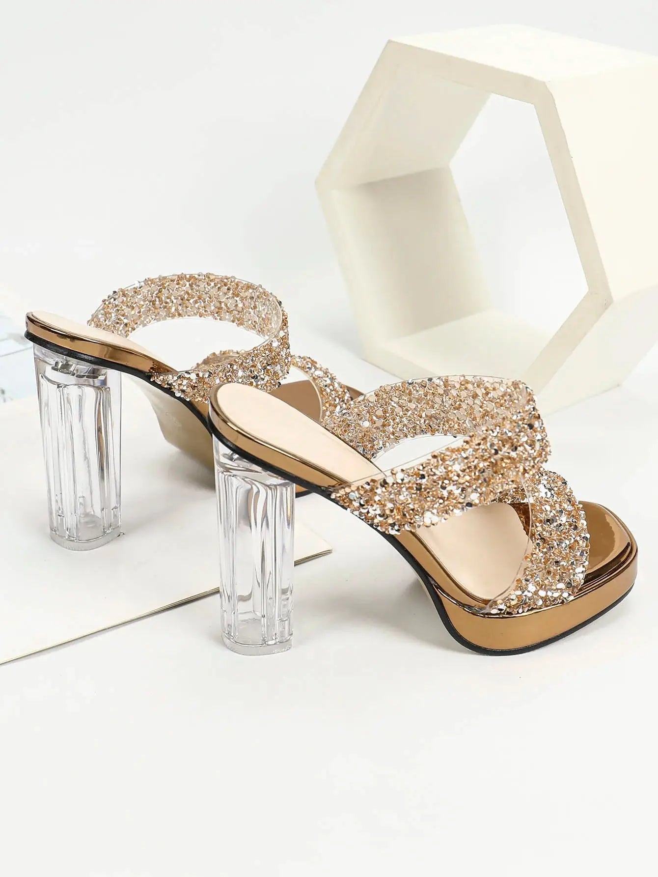 Women's High Heel Sandals 2025 Summer New Thick Heel Waterproof Table With Sexy Party Cool Slippers Good Vibrations