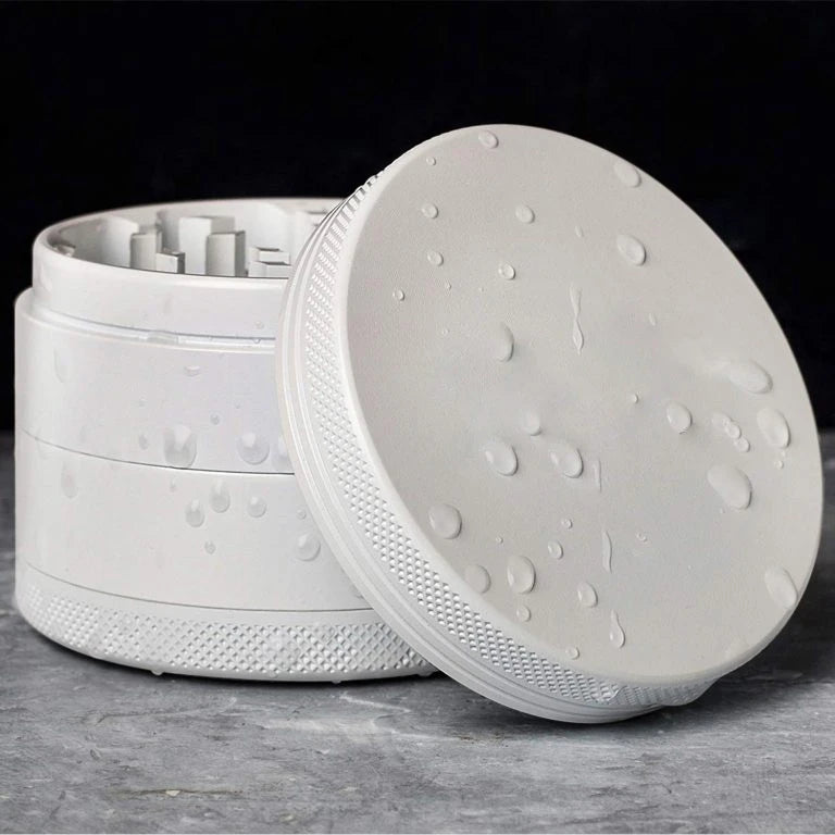 Ceramic Coating Spice Grinder White Nonstick Ceramic Coating Metal Grinder-4 Layers 63mm/2.5" Good Vibrations