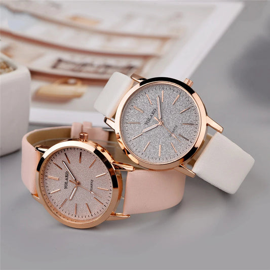 Fashion Women Leather Quartz watch Good Vibrations
