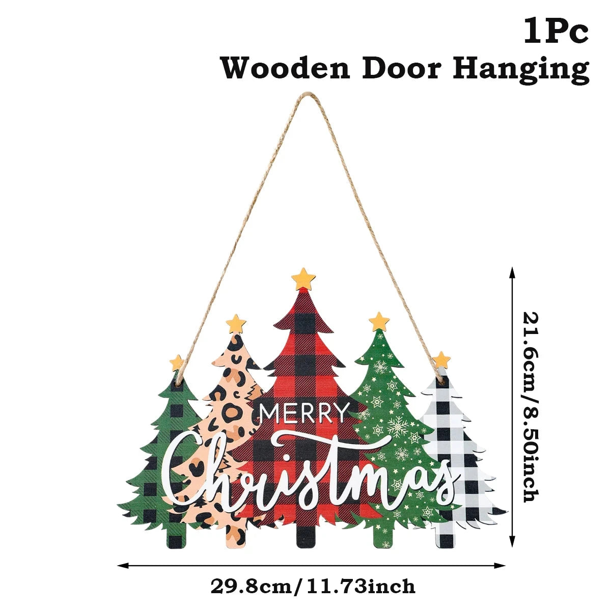 Christmas Door Hanging Merry Christmas Decorations for Home 2025 Navidad Xmas Tree Wall Pendant New Year 2026 Good Vibrations
