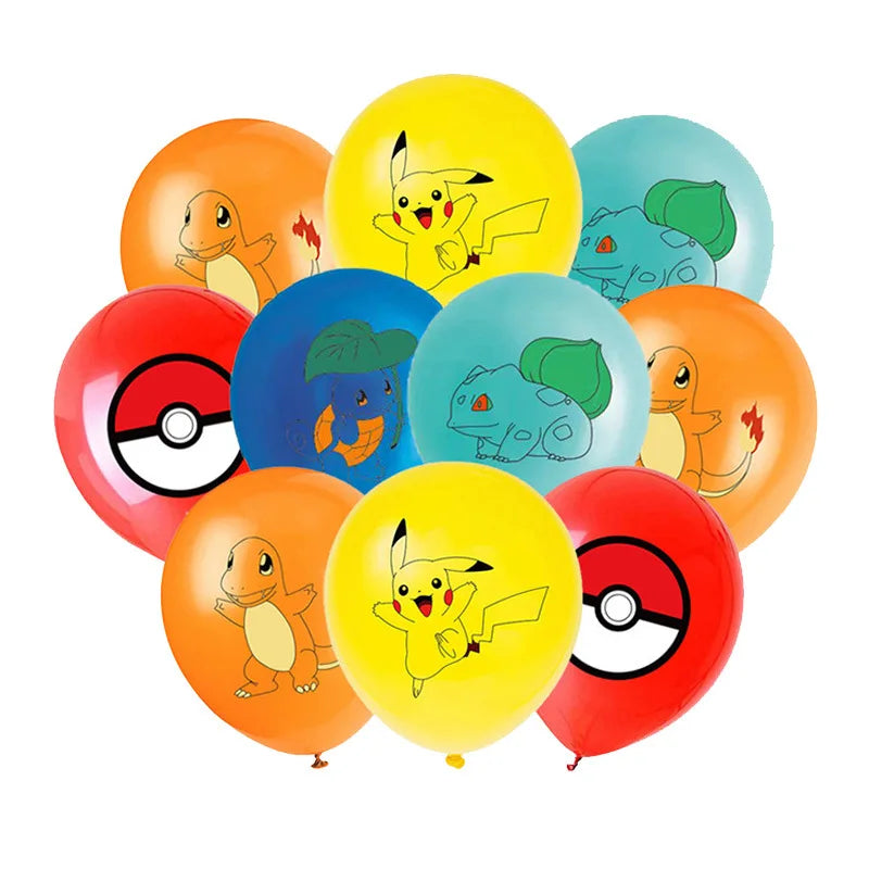 Pokemon Birthday Party Disposable Party Plates Pikachu Theme Tablecloth Character Balloon Birthday Decoration Baby Shower Suppli Good Vibrations