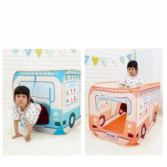 Korean Portable Foldable Play Tent Travel Folding Tent Children Boy Playhouse Kids Gifts Outdoor Toy Tenats Castle 2022New Gifts Good Vibrations