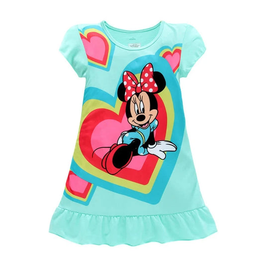 New kids Nightdress Elsa Cartoon Dress Minnie Printing Sleepwear Girls Nightgowns Children Party Dresses Pajamas Girls Dress Good Vibrations