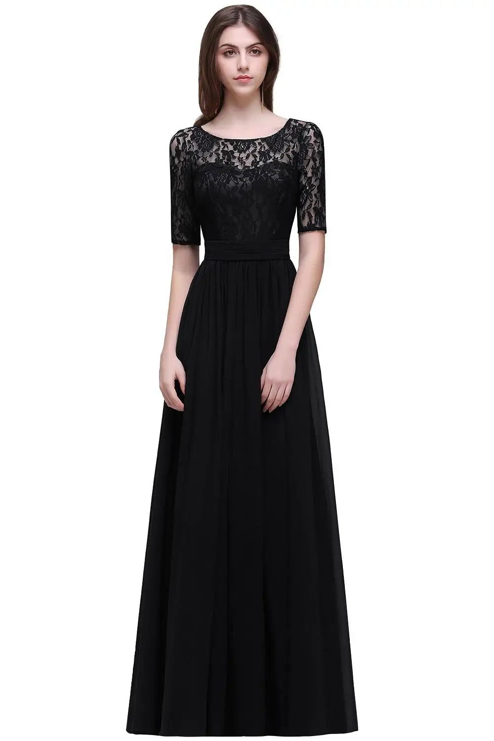 Women Plus Size Lace Chiffon Bridesmaid Dresses Long For Wedding Elegant A Line Evening Party Gown Guest Prom Vestidos De Soiree