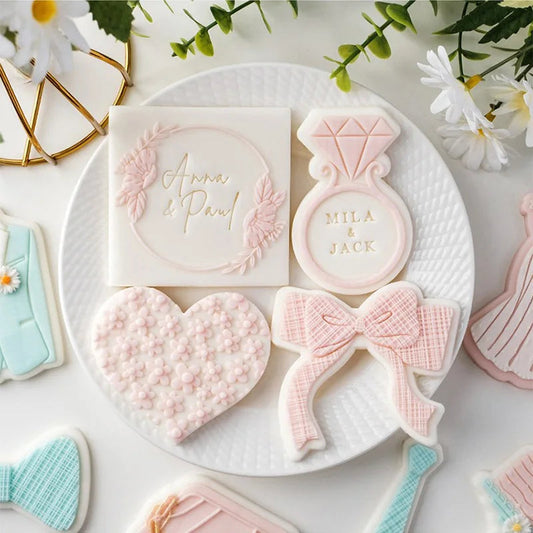 Western Style Wedding Sugar Cookies Mold Valentine's Day Engagement Dessert Table Decoration Cake Molds DIY Baking Cookie Tools Good Vibrations