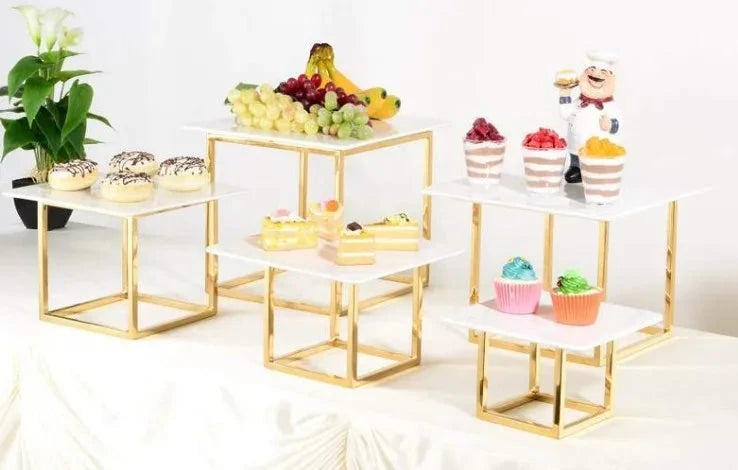 Wedding Buffet Cake Sweet Food Bread Cake Flower Dessert Holder Dessert Table Cake Stand Buffet Banquet Tea Break Metal Holder Good Vibrations