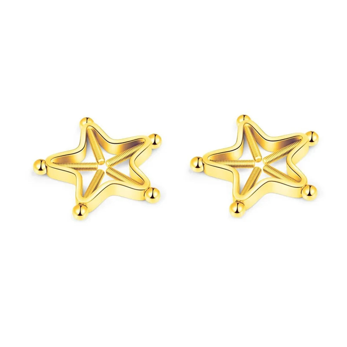 2Pcs 316L Stainless Steel Adjustable Nipple Rings for Women, Star Shaped Flower Shaped Clip On Nipple Ring Fake Piercing Jewelry Good Vibrations Adult Super Store