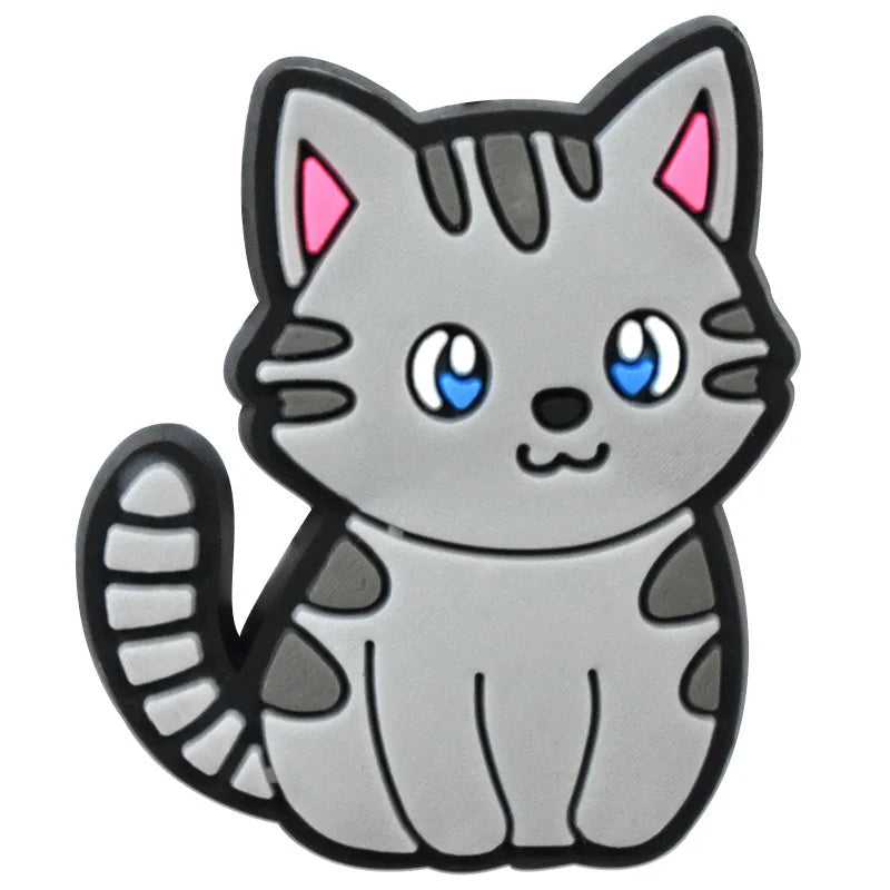Shoe Charms for Crocs Accessories Cute cat Shoes Charm for Croc Decorations Pins Men Accessory Jeans Woman Clogs Clips Badges Good Vibrations