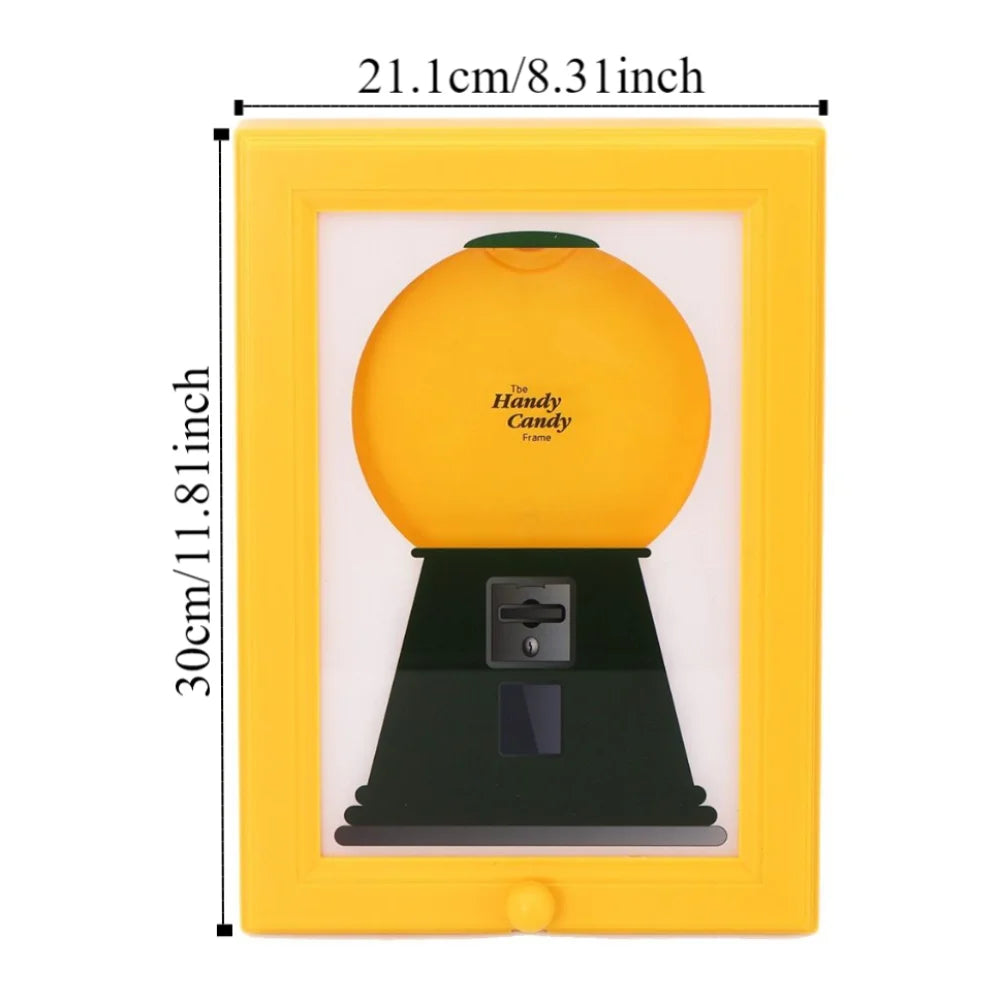 Creative Candy Dispenser Picture Frame Dust-proof Moisture-proof Hanging Handy Candy Frame Rotating Funny Good Vibrations