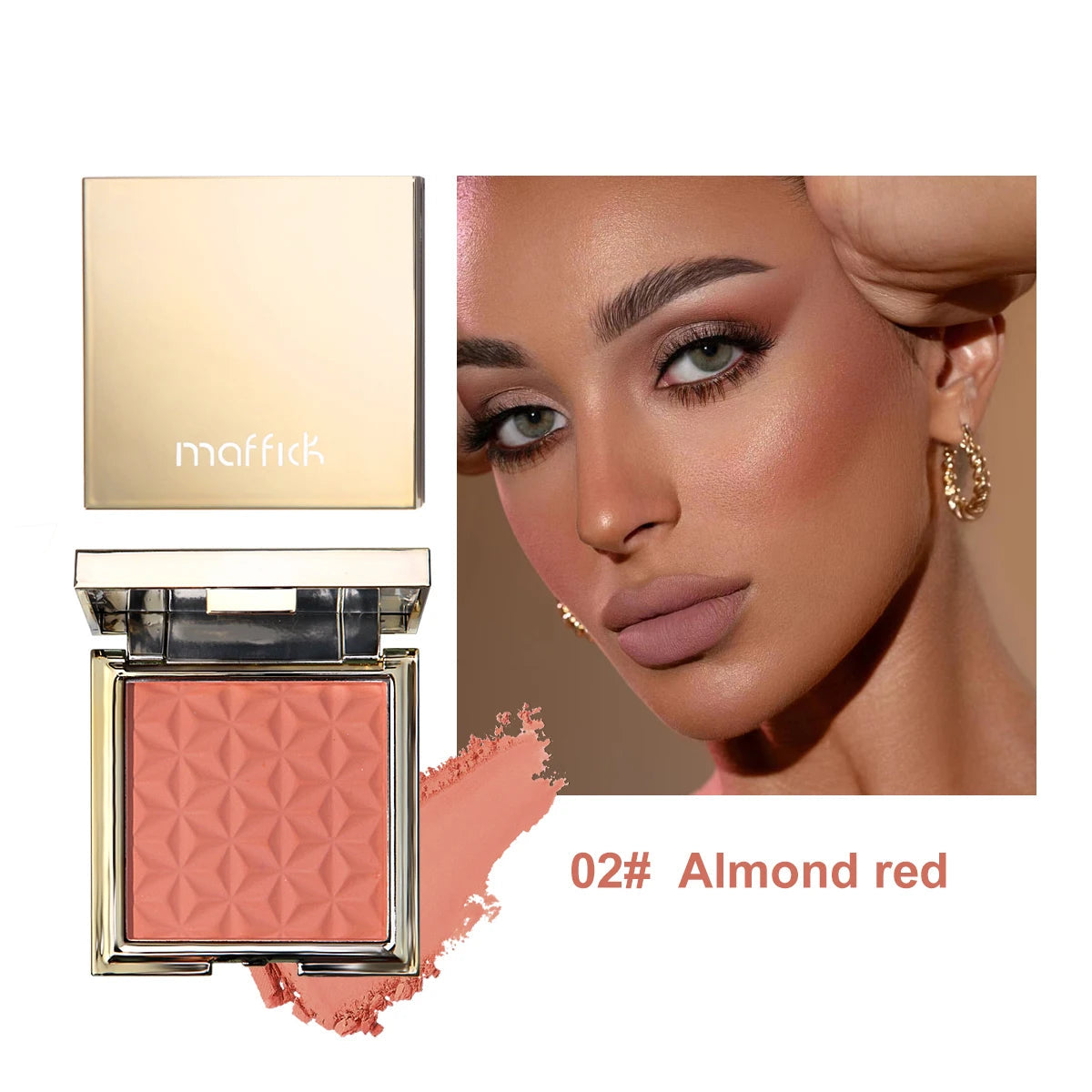 Gold box relief blush nude makeup orange lasting pink rouge makeup plate makeup powder Good Vibrations