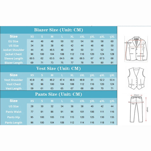 Elegant Wedding Suits for Men 2025 Solid Color Blazer Slim Fit 3 Pcs Jacket Pants Vest Costume Homme Formal Party Male Clothing Good Vibrations