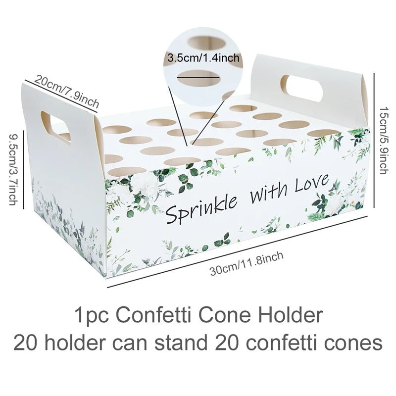 Kraft Paper Wedding Tray Confetti Cone Stand Box Tray Rustic Wedding Decoration Wedding Confetti Cones Wedding Cones Set supply Good Vibrations