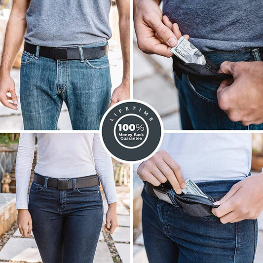 Travel Cash Anti Theft Belt Waist Bag Women Portable Hidden Money Strap Belt Wallet Waist Pack Men Secret Hiding Belt 120cm Good Vibrations