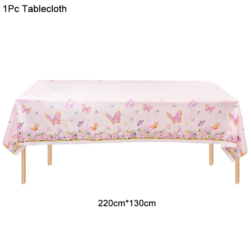 Butterfly Disposable Tableware Set Paper Plate Cup Napkins Pink Butterfly Birthday Party Decoration Baby Shower Wedding Supplies Good Vibrations