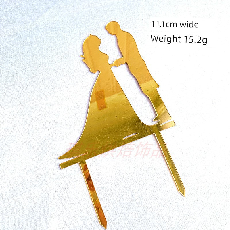 Valentine's Day Cake Plug-in Wedding Anniversary Wedding Proposal Acrylic Cake Insertion Dress up Card Baking Ornaments Good Vibrations