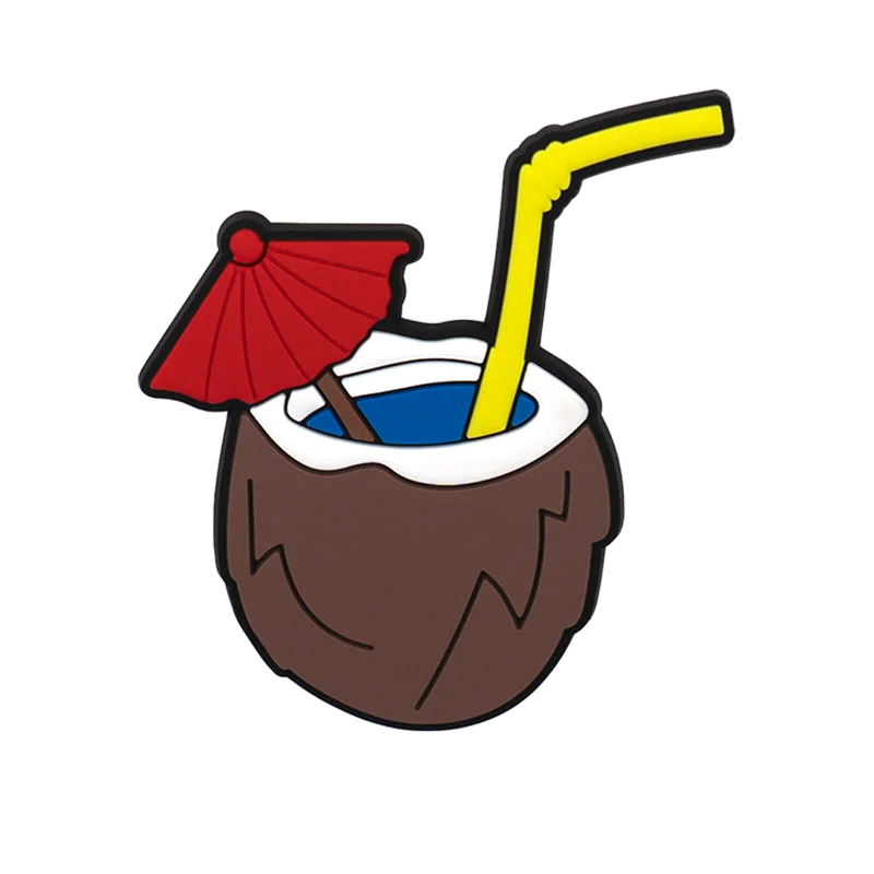 1/9pcs Rose Charms For Beach Bag Accessories Heart Glasses Lips Handbag Decoration Beach Coconut for Tote Bag Accessories Good Vibrations