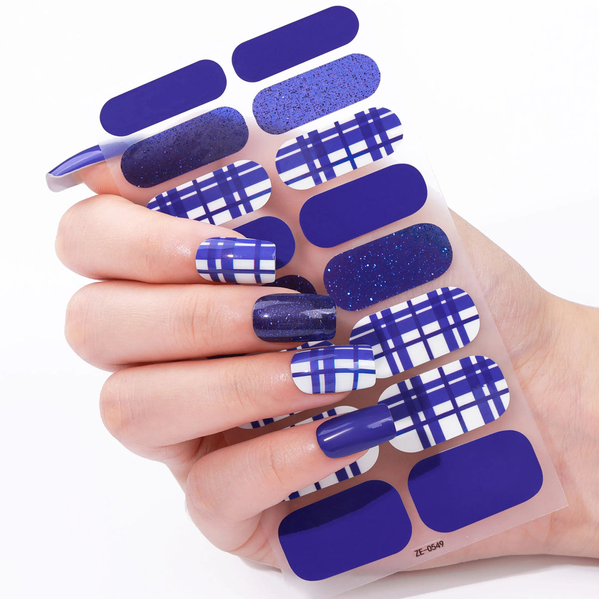 16Tips DIY Baking-Free Nail Stickers Shiny French Stripes Nail Patch Full Cover Adhesive Nail Wraps Manicures Decoration Decal Good Vibrations