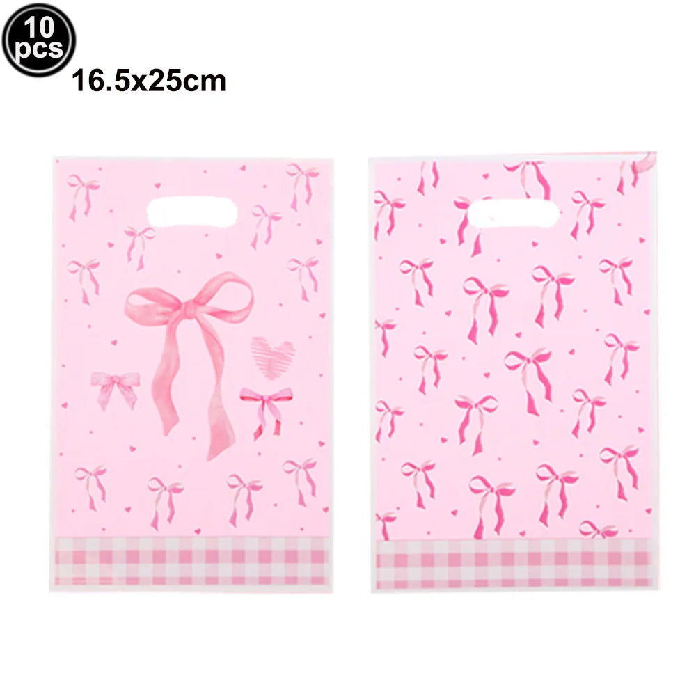 Pink Bow Birthday Cake Toppers for Girl Paper Bowknot Cake Decorations Princess Cake Toppers Wedding Birthday Party Supplies Good Vibrations