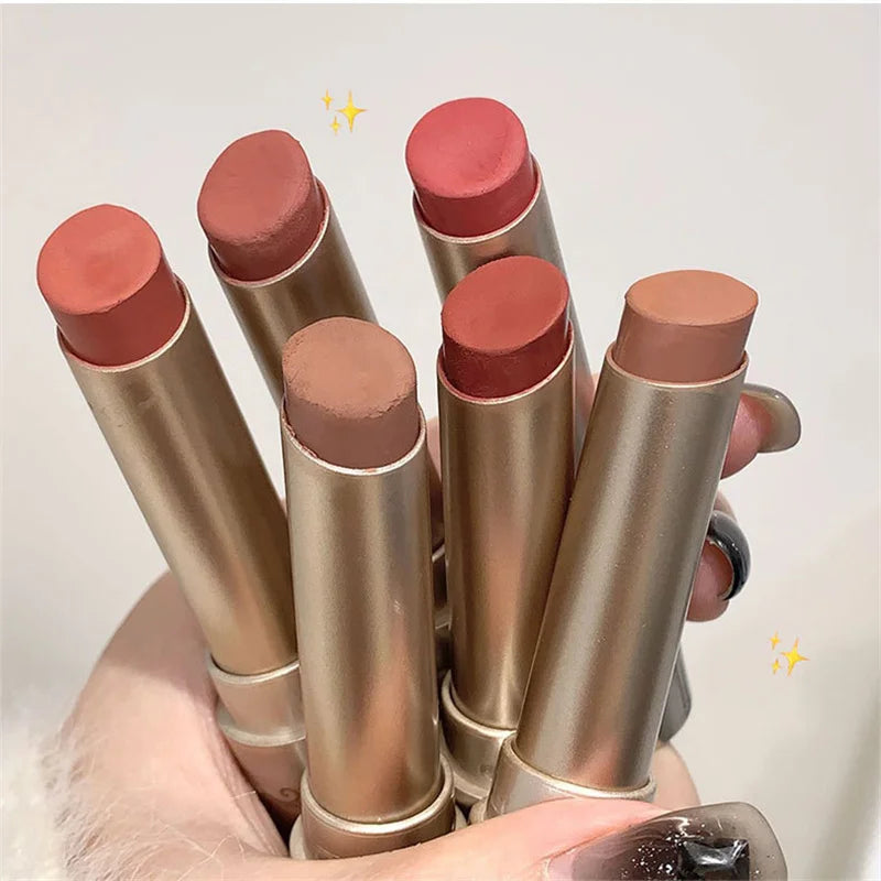 Gloss Velvet Matte Lip Stick 6-color Hidden Lip Lines Solid Lipstick Long-lasting Easy to Wear Makeup Lip Gloss Cosmetics Good Vibrations