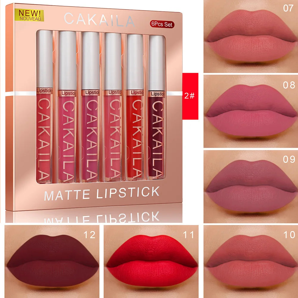 10/6 PCS Lipstick Set Matte Nude Liquid Lip Stain Makeup for women Non stick Cup Lip Gloss Waterproof Long lasting Cosmetics Good Vibrations