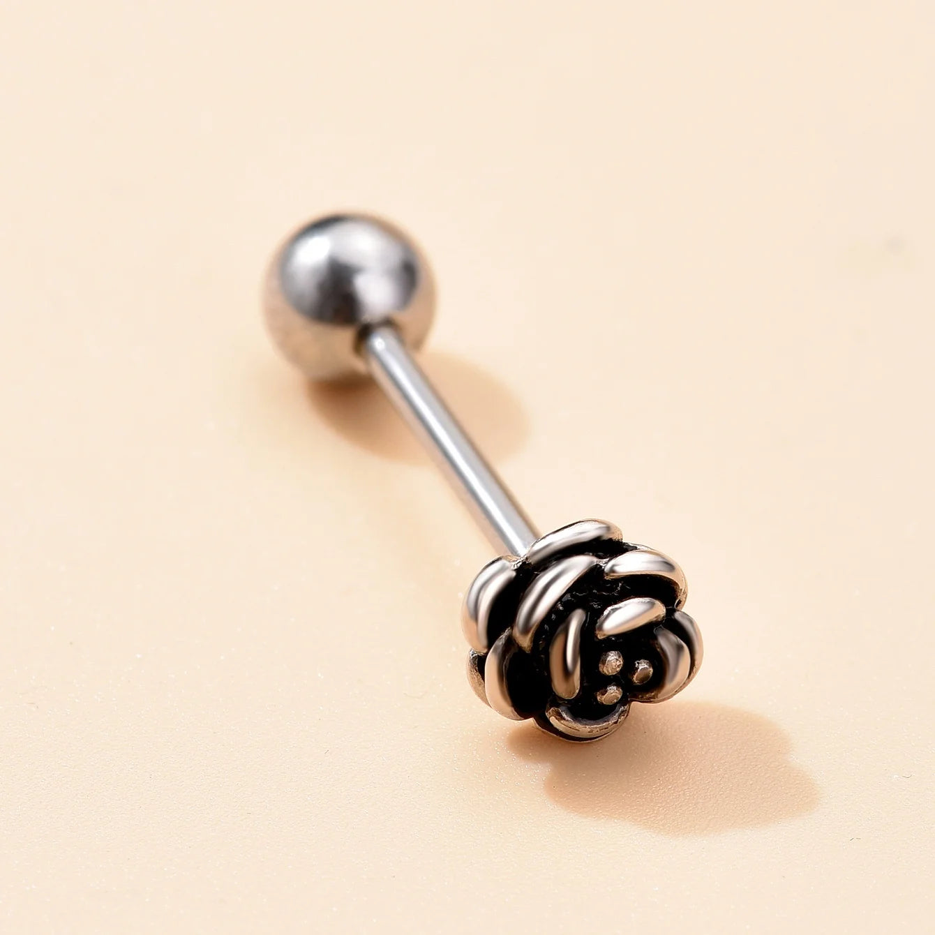 14G Stainless Steel Tongue Rings Straight Barbells Heart Shape Skull Shape Rose Shape Tongue Piercing Jewelry Good Vibrations Adult Super Store