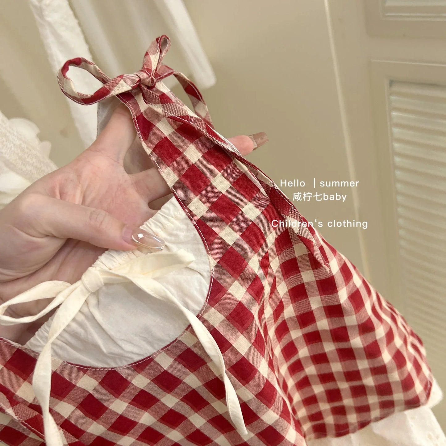 2025 Summer Girls Casual Dresses Children's Clothing Girls' Red Dress Summer Girls' Dresses Baby Vest Skirt Good Vibrations