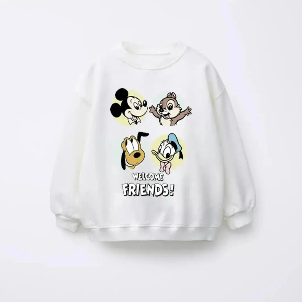 Fashion Children Costumes Lovely Cartoon Print Leisurewear Boys And Girls For 0-6 Years Breathable Loose Cotton Long Sleeves Good Vibrations