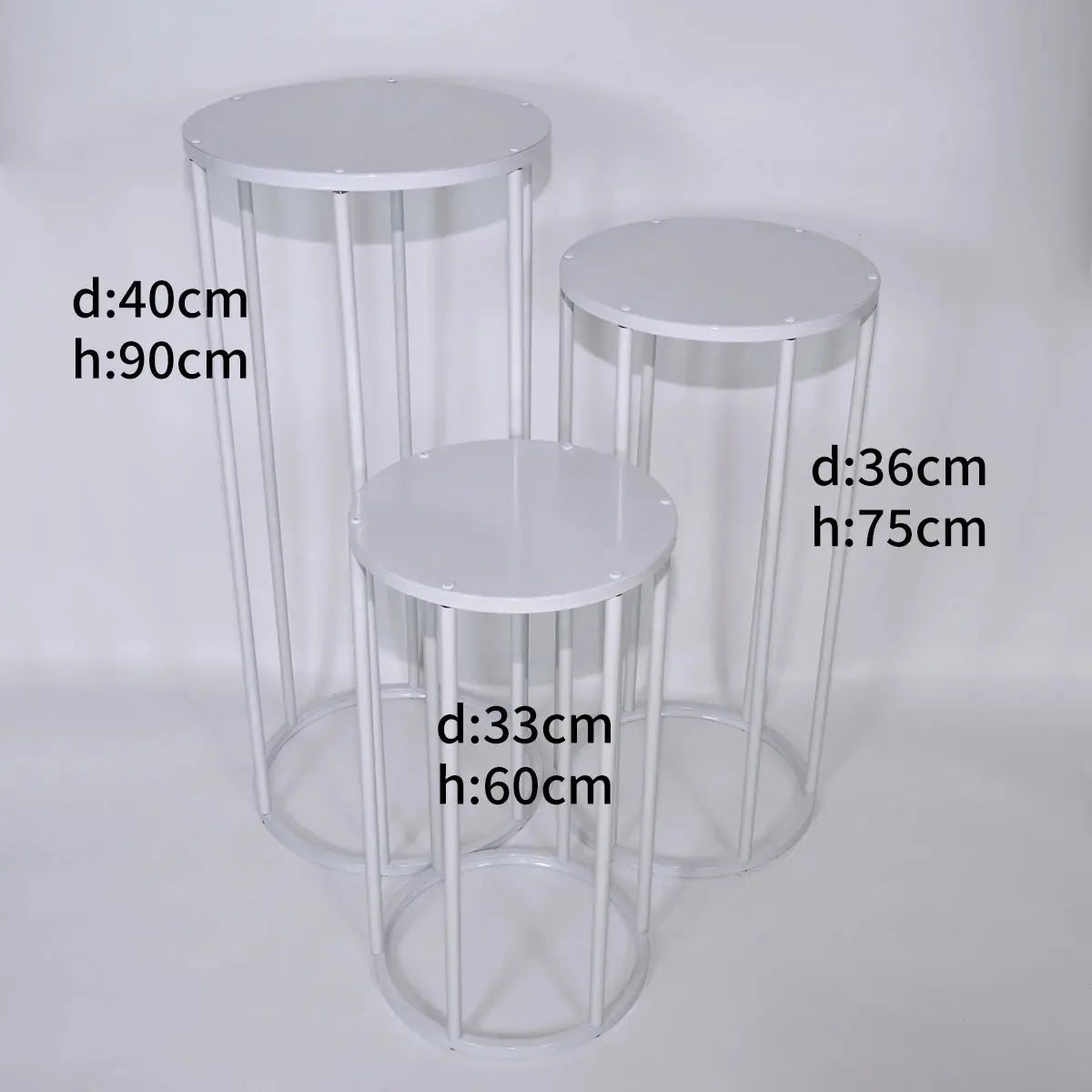 White Cylinders Cake Table Party Wedding Decoration Cylindrical Cloth Cover Stand Dessert Bar Photograph Background Good Vibrations