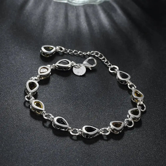Wholesale 925 Sterling silver Noble charm Bracelets Zircon chain crystal Jewelry fashion for women wedding lady cute Good Vibrations