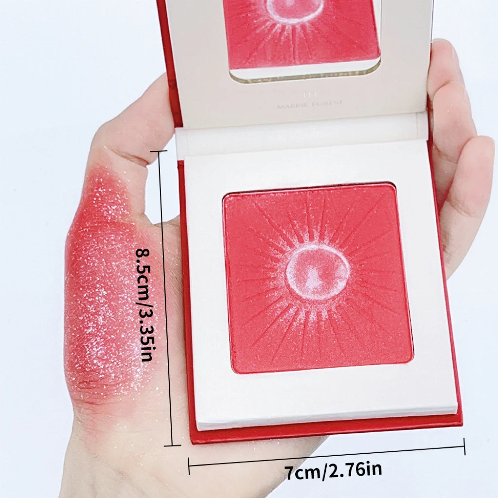 1PC Waterproof Blush Palette: Nude matte with pearlescent particles, light pink, orange and red, lightweight and long-lasting, s Good Vibrations