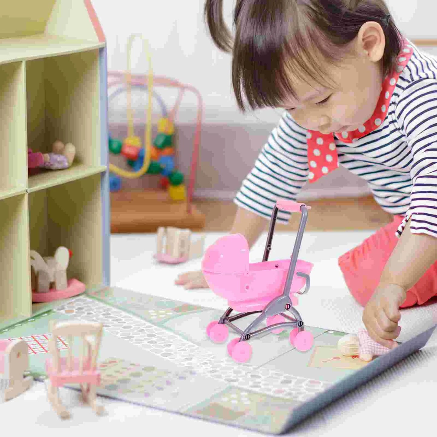 Children's Play House Toy Baby Stroller Dollhouse Decor Accessory Accessories Abs Dolly Good Vibrations