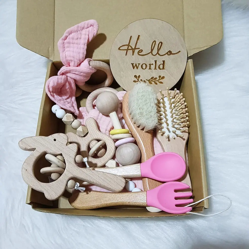 10 Pieces Of Personalized Name Newborn Bath Toy Gift Set 0-12 Months Old Baby Rattle Toy Baby Boy Girl Birth Name Plate Gift Set Good Vibrations