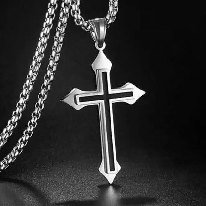 Cross Necklace for Men and Women Instagram Trendy Couple Bounce Dangle Personalized Student Hip Hop Accessories Trendy Goods Good Vibrations