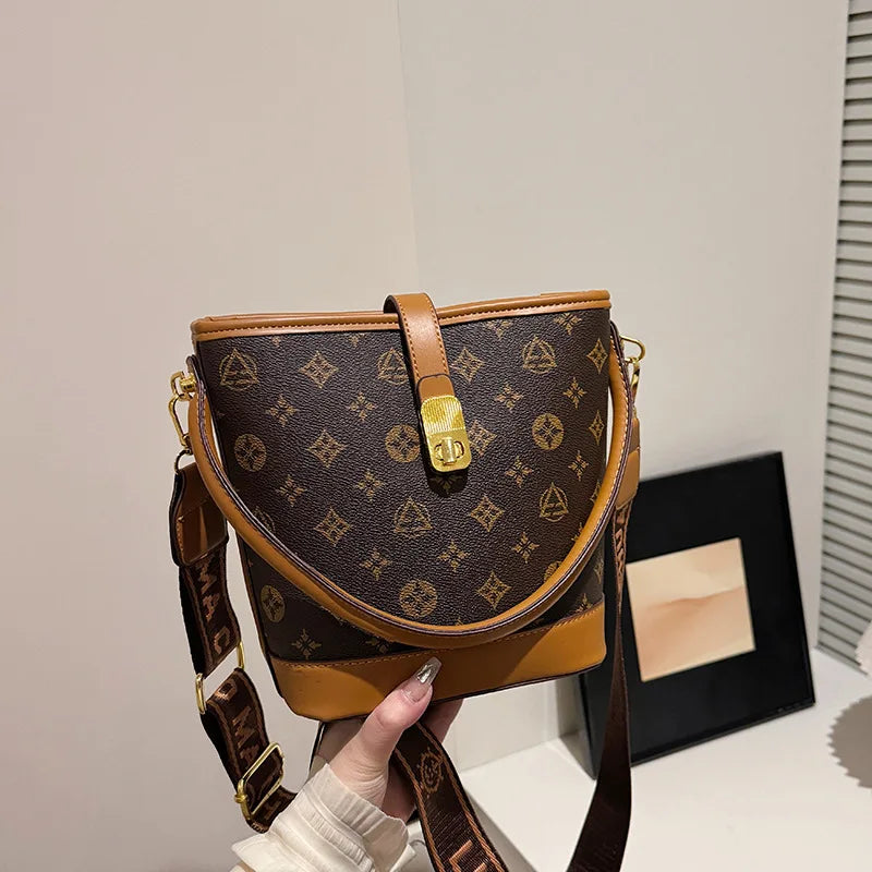 Luxury Bucket Bag - Premium Leather Tote & Crossbody Purse for Women, Spacious Designer Shoulder Bag with Chic Minimalist Style Good Vibrations
