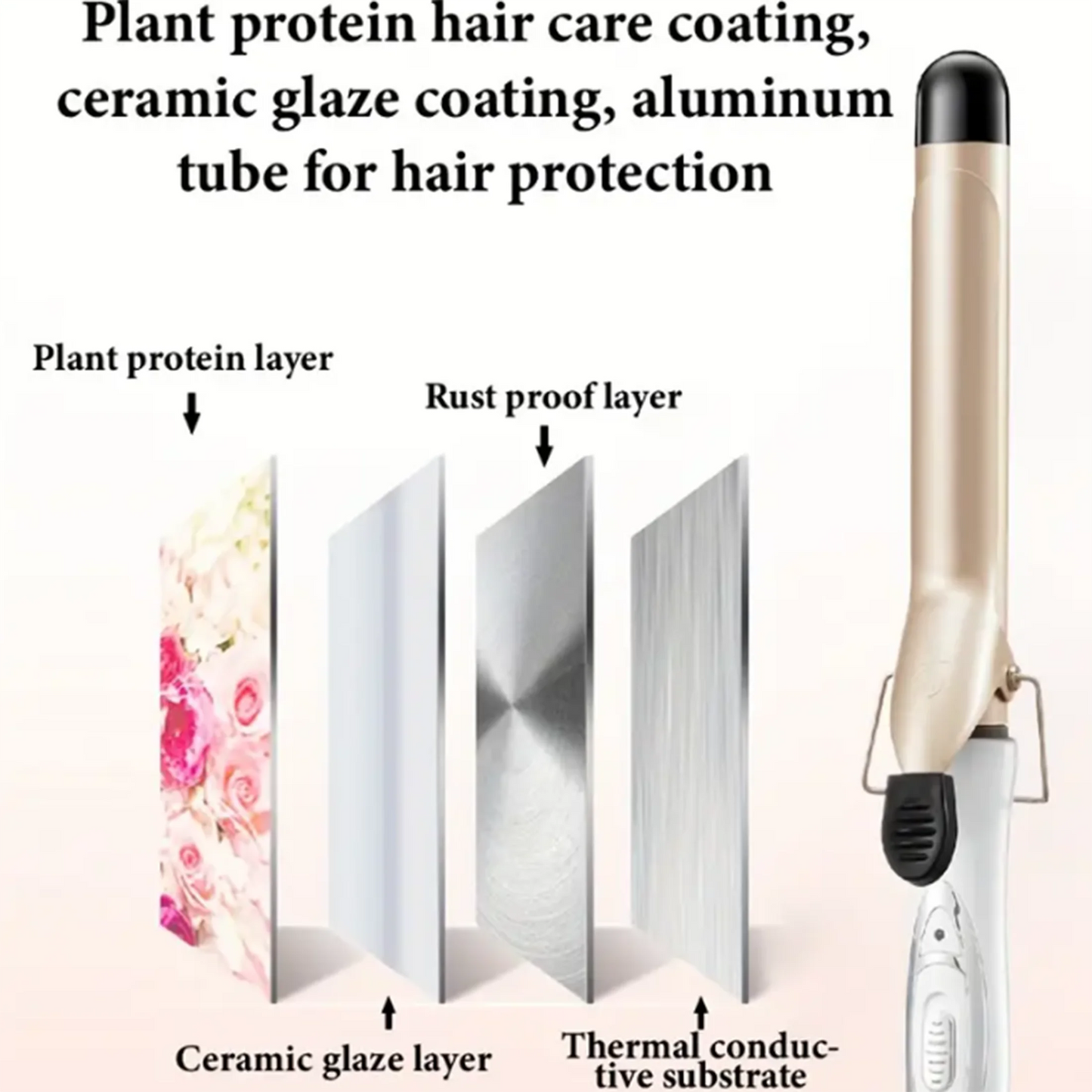 Curling iron household large wave gold curling iron electric curling iron 32/25MM, 10 seconds quick setting. Good Vibrations