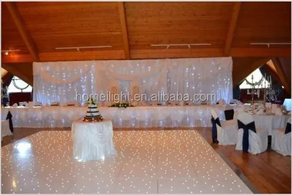 Romantic LED Star Cloth White Gauze Wedding Hotel Banquet Stage Backdrop LED Star Curtain W Good Vibrations