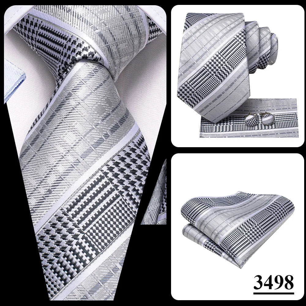 Black Red Striped Silk Wedding Tie For Men Handky Cufflink Gift Men Necktie Fashion Business Party Dropshiping Hi-Tie Designer Good Vibrations