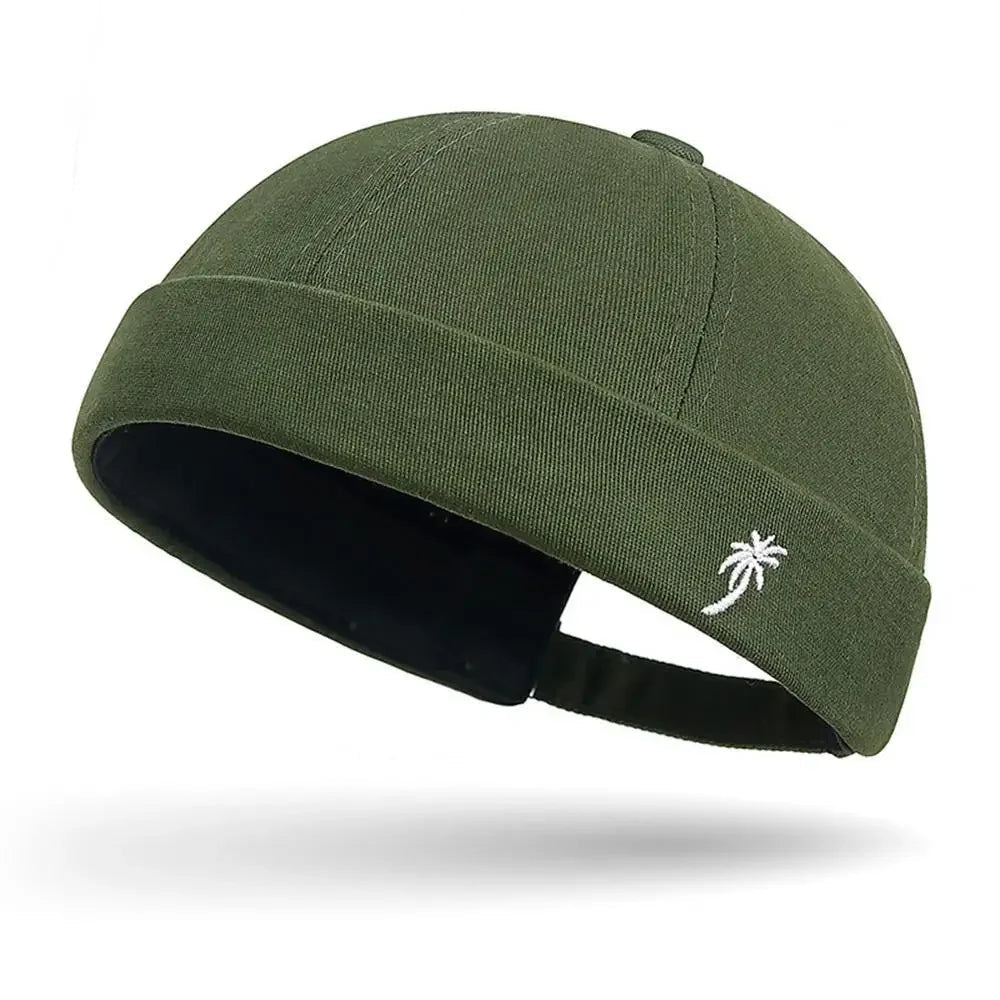 Beanie Hats Men Women Spring Autumn Landlord Hat Streetwear Hip Hop Brimless Hat Embroidered Coconut Tree Docker Cap Wholesale Good Vibrations