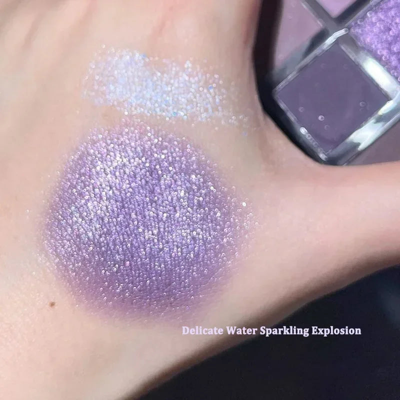 Smoke Purple Lace Eye Shadow Palette Matte Glitter 9-Color Eyeshadow Long Lasting Shimmer Shiny Eyes Make Up Palette Cosmetics Good Vibrations