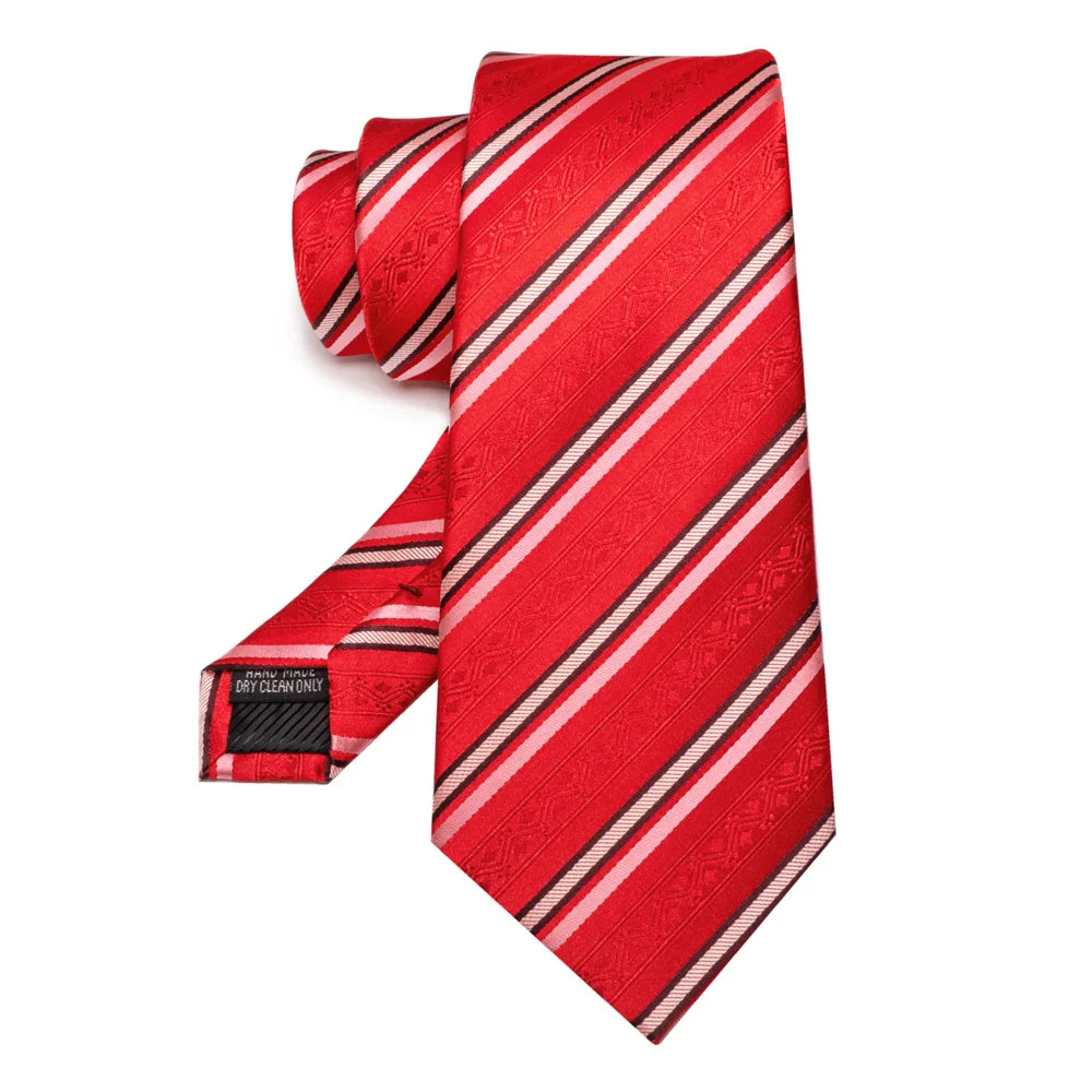EASTEPIC Men's Gifts of Striped Ties Red Neckties for Gentlemen in Fine Apparel Fashionable Accessories for Social Occasions Good Vibrations