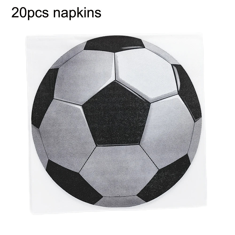 Soccer Party Disposable Tableware Paper Plates Cups Napkins Tablecloth Soccer Birthday Party Decoration Good Vibrations