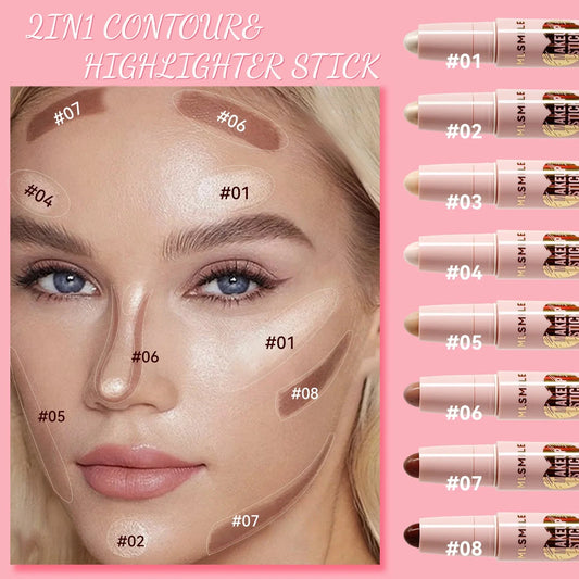 MLSMILE 8 Color High Gloss Pearl Contouring Stick Face Brightening Sleeper Silkworm Pen three-dimensional Face contour Shadow Good Vibrations