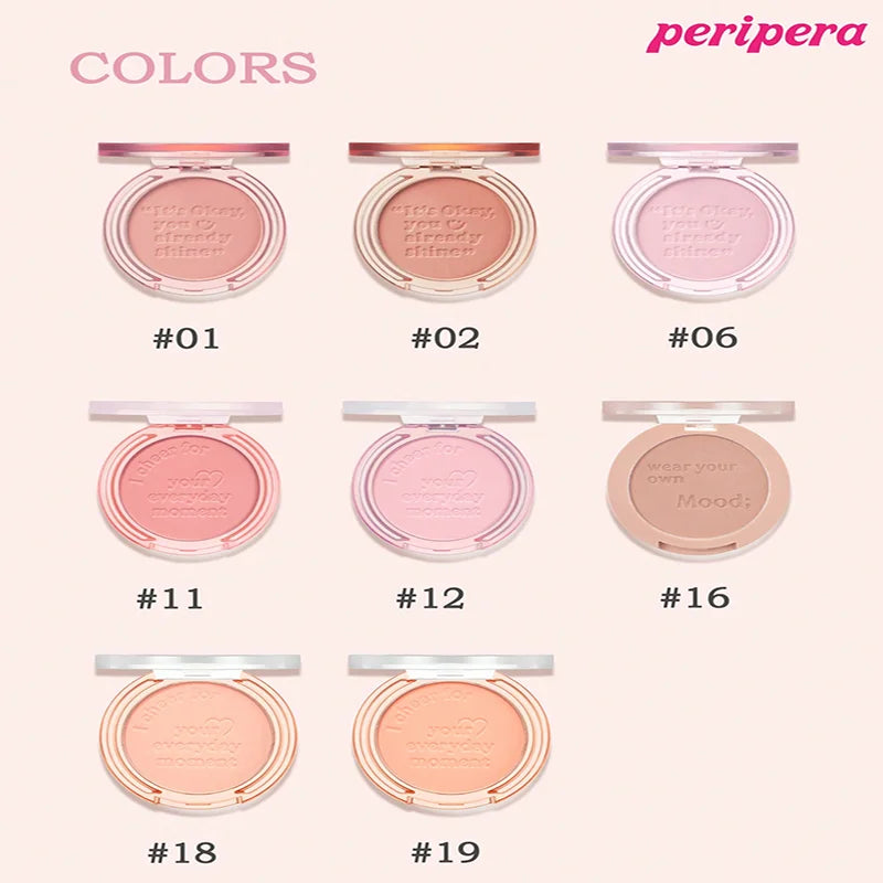 Single Color Blush Palette, Matte Fine Powder Cheek Blush, Non-Cakey, Long-Lasting, Nude Makeup, K-Beauty Cosmetic Good Vibrations