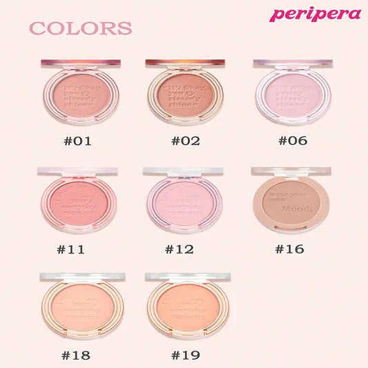 Single Color Blush Palette, Matte Fine Powder Cheek Blush, Non-Cakey, Long-Lasting, Nude Makeup, K-Beauty Cosmetic Good Vibrations