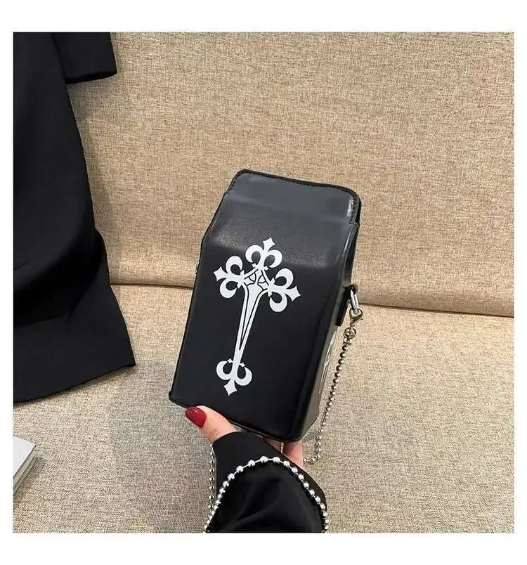 Printed Graffiti Small Square Bag Fashion Cool Crossbody Bag Funny Box Shoulder Bag For Girls Good Vibrations