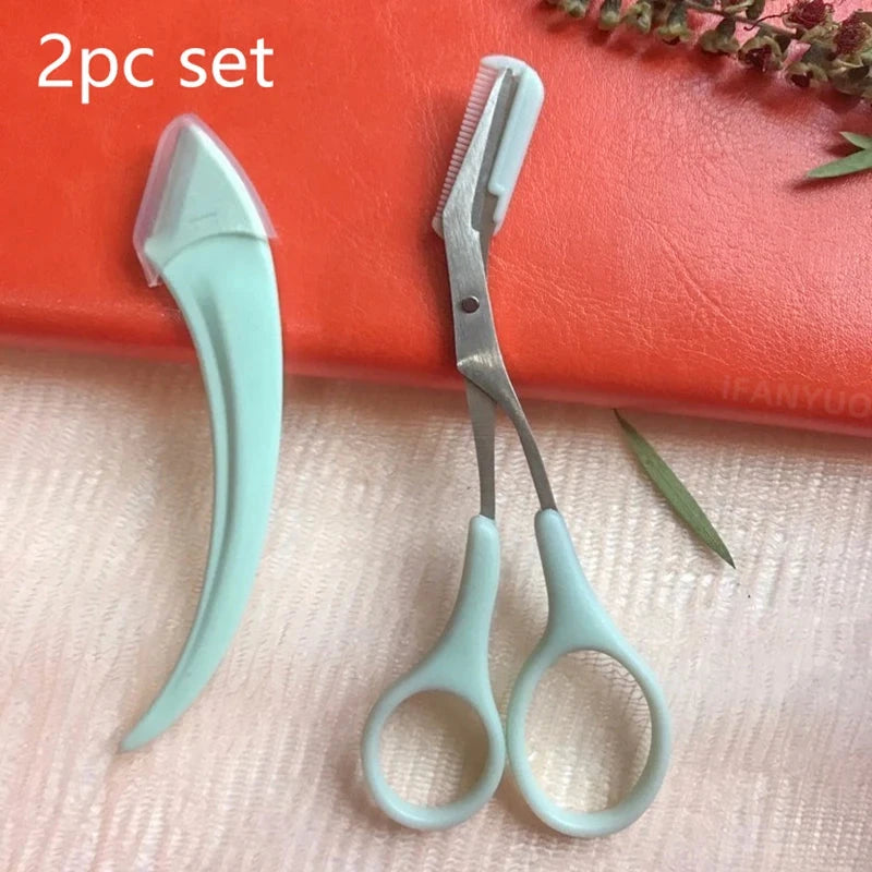 Eyebrow Razor Eyebrow Trimmer Scissor Beauty Products for Women Eyebrow Scissors with Comb Stainless Steel Beauty Makeup Tools Good Vibrations