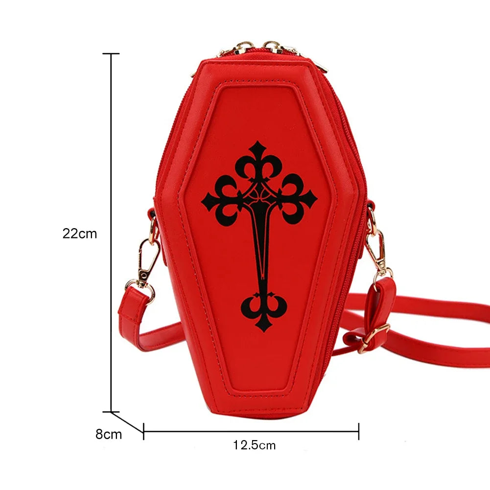 Women Fashion Shoulder Bag Large Capacity Coffin Shaped Casual Satchel Bag Adjustable Strap Spider Web PU Leather Chic Hobo Bag Good Vibrations