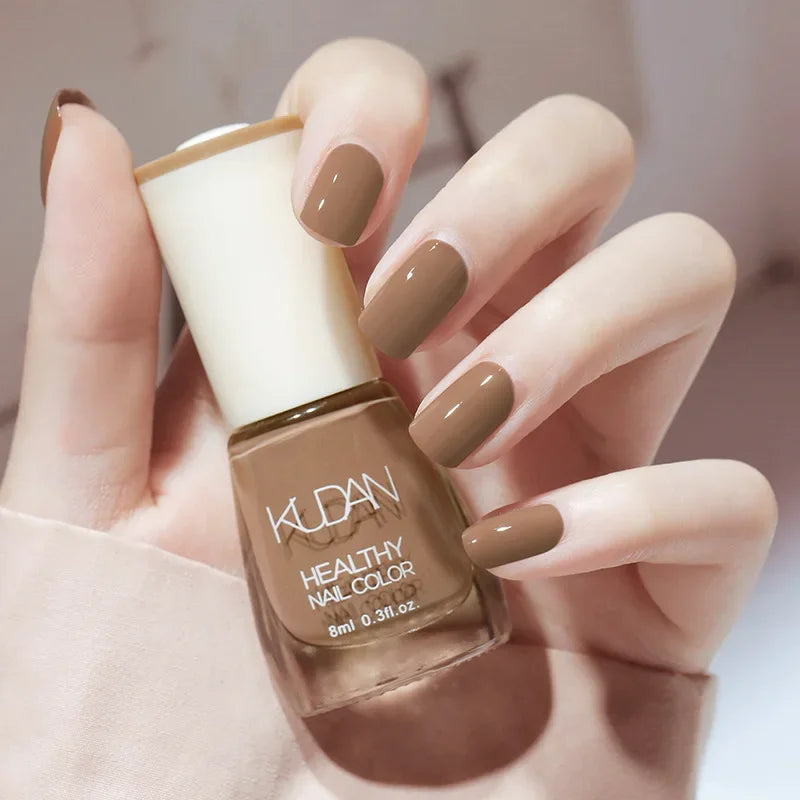 Nail Polish Without Baking Lamp White Fine Glitter Non-baking Non-peel Transparent Shiny Oil Base Coat Nude Nail Polish Good Vibrations