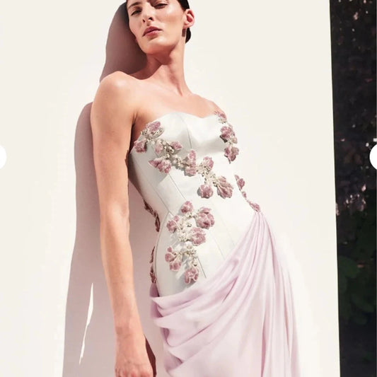 Customized Prom Dresses High quality Fashion Retro Jersey Applique Pleat Ruched Straight Long Dresses Simple Good Vibrations