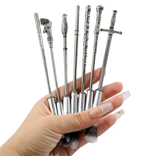 Snake Makeup Brushes Set, Foundation Powder, Blush, Eyeshadow, Concealer, Lip, Eye Make Up Brush, Cosmetics Beauty Tools, 7Pcs Good Vibrations